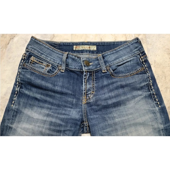 Bke Denim Culture Bootcut Blue Jean Size 27X29.5 Stretch Boot - Picture 2 of 5